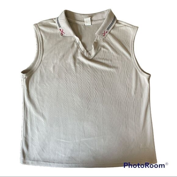 Cream sleeveless Polo Shirt - Picture 3 of 7
